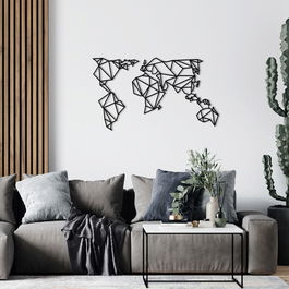 Decoratiune de perete, Yakamoz, Metal, 100 x 59 cm, Negru