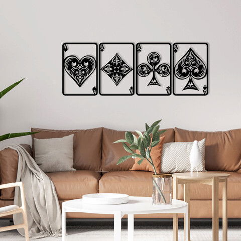 Decoratiune de perete, Arbol, Metal, Dimensiune: 110 x 40 cm, Negru