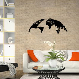 Decoratiune de perete, Kavak, Metal, Dimensiune: 150 x 59 cm, Nuc negru