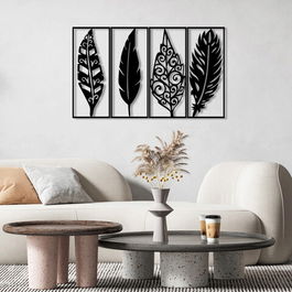 Decoratiune de perete, Ozgurluk, Metal, 100 x 60 cm, Nuc negru