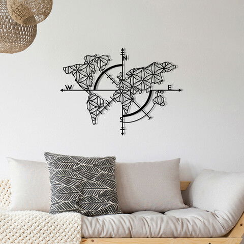 Decoratiune de perete, Herd Of Birds, Metal, 97 x 70 cm, Negru