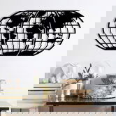 Decoratiune de perete, World Map Large Metal Wall Decor, Metal, Dimensiune: 116 x 58 cm, Negru