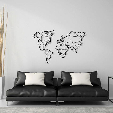 Decoratiune de perete, Spirit Leaf, Metal, Dimensiune: 139 x 89 cm, Negru