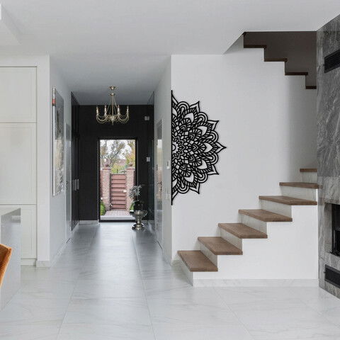 Decoratiune de perete, Esıla, Metal, Dimensiune: 160 x 77 cm, Negru
