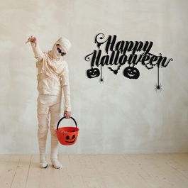 Decoratiune de perete, Halloween 16, Metal, Dimensiune: 59 x 40 cm, Negru