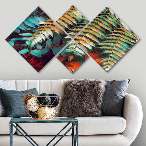 Set 4 tablouri decorative, 4MDF1021993279, MDF, Imprimat UV, Multicolor