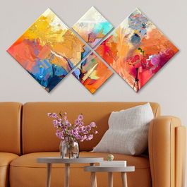 Set 4 tablouri decorative, 4MDF1040210842, MDF, Imprimat UV, Multicolor