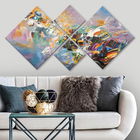 Set 4 tablouri decorative, 4MDF1099772342, MDF, Imprimat UV, Multicolor