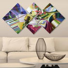 Set 4 tablouri decorative, 4MDF1105735442, MDF, Imprimat UV, Multicolor