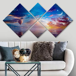 Set 4 tablouri decorative, 4MDF1166868406, MDF, Imprimat UV, Multicolor
