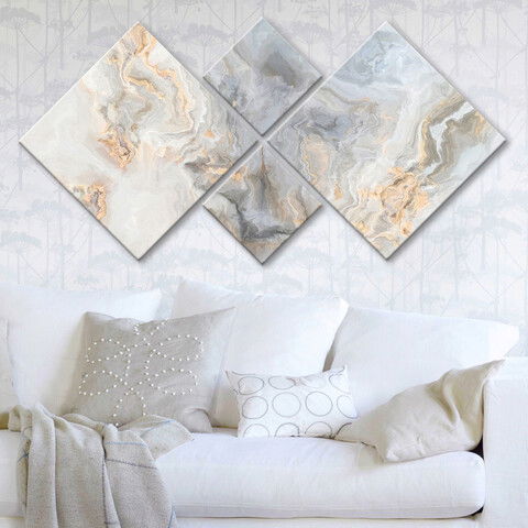 Set 4 tablouri decorative, 4MDF1188290827, MDF, Imprimat UV, Multicolor