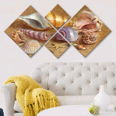 Set 4 tablouri decorative, 4MDF118927342, MDF, Imprimat UV, Multicolor