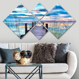 Set 4 tablouri decorative, 4MDF1222468504, MDF, Imprimat UV, Multicolor