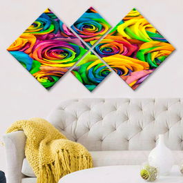 Set 4 tablouri decorative, 4MDF127274552, MDF, Imprimat UV, Multicolor