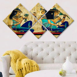 Set 4 tablouri decorative, 4MDF12798755, MDF, Imprimat UV, Multicolor