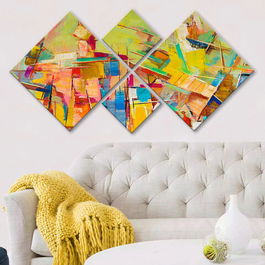 Set 4 tablouri decorative, 4MDF129236510, MDF, Imprimat UV, Multicolor