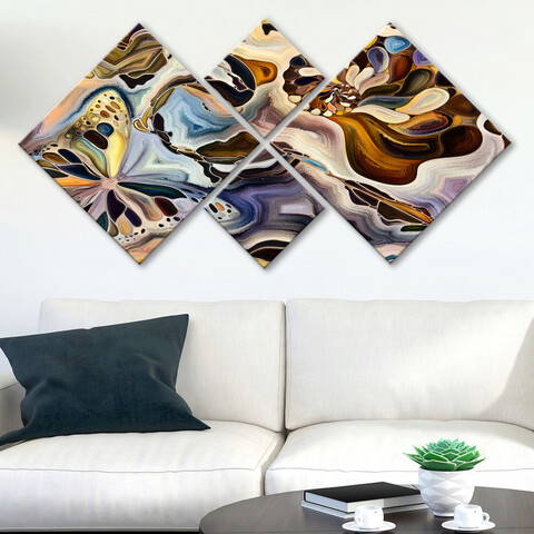 Set 4 tablouri decorative, 4MDF1302490105, MDF, Imprimat UV, Multicolor