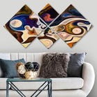 Set 4 tablouri decorative, 4MDF1302494941, MDF, Imprimat UV, Multicolor