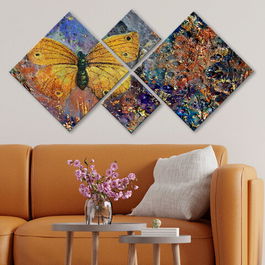 Set 4 tablouri decorative, 4MDF132235475, MDF, Imprimat UV, Multicolor
