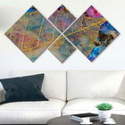 Set 4 tablouri decorative, 4MDF132235490, MDF, Imprimat UV, Multicolor