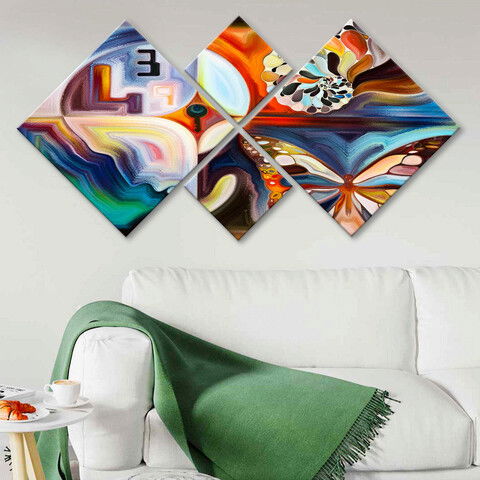Set 4 tablouri decorative, 4MDF1327589420, MDF, Imprimat UV, Multicolor