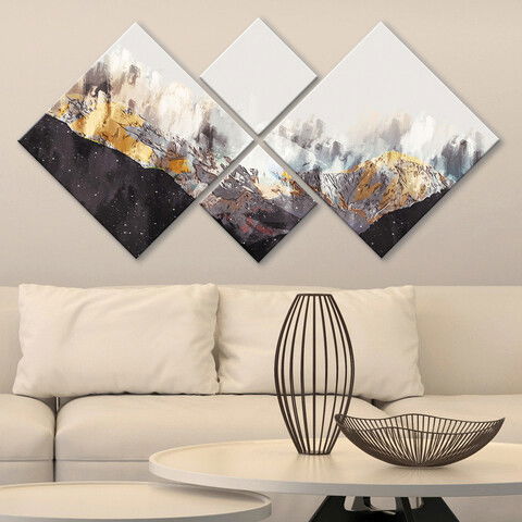 Set 4 tablouri decorative, 4MDF1348584512, MDF, Imprimat UV, Multicolor