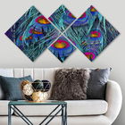 Set 4 tablouri decorative, 4MDF142339279, MDF, Imprimat UV, Multicolor