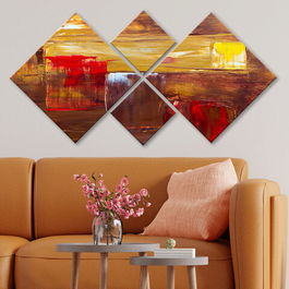 Set 4 tablouri decorative, 4MDF1427684, MDF, Imprimat UV, Multicolor