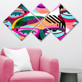 Set 4 tablouri decorative, 4MDF1567607053, MDF, Imprimat UV, Multicolor