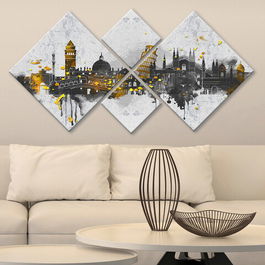 Set 4 tablouri decorative, 4MDF1580766238, MDF, Imprimat UV, Multicolor