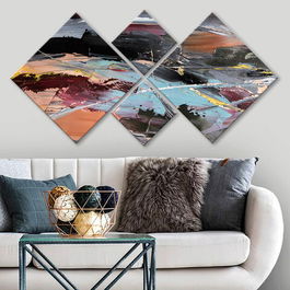 Set 4 tablouri decorative, 4MDF1594167427, MDF, Imprimat UV, Multicolor