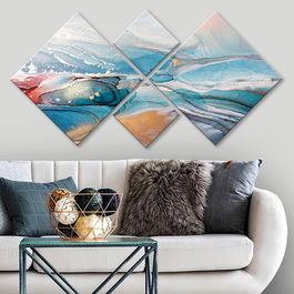 Set 4 tablouri decorative, 4MDF1660425874, MDF, Imprimat UV, Multicolor