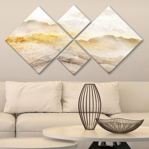 Set 4 tablouri decorative, 4MDF1662049060, MDF, Imprimat UV, Multicolor