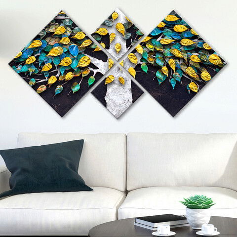 Set 4 tablouri decorative, 4MDF1698297571, MDF, Imprimat UV, Multicolor