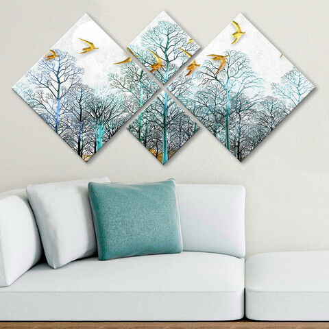 Set 4 tablouri decorative, 4MDF1715299114, MDF, Imprimat UV, Multicolor