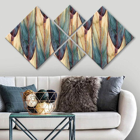 Set 4 tablouri decorative, 4MDF1711530928, MDF, Imprimat UV, Multicolor