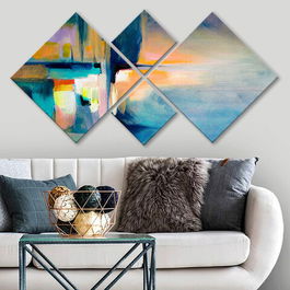 Set 4 tablouri decorative, 4MDF1726812445, MDF, Imprimat UV, Multicolor