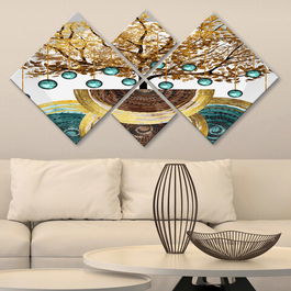 Set 4 tablouri decorative, 4MDF1730800570, MDF, Imprimat UV, Multicolor