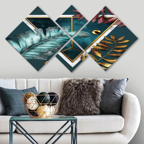 Set 4 tablouri decorative, 4MDF1730827432, MDF, Imprimat UV, Multicolor