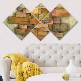 Set 4 tablouri decorative, 4MDF176097158, MDF, Imprimat UV, Multicolor
