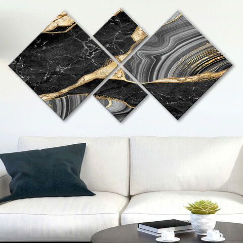Set 4 tablouri decorative, 4MDF1780599593, MDF, Imprimat UV, Multicolor
