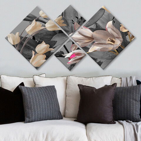 Set 4 tablouri decorative, 4MDF1780975829, MDF, Imprimat UV, Multicolor