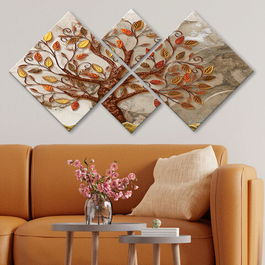 Set 4 tablouri decorative, 4MDF1787222420, MDF, Imprimat UV, Multicolor