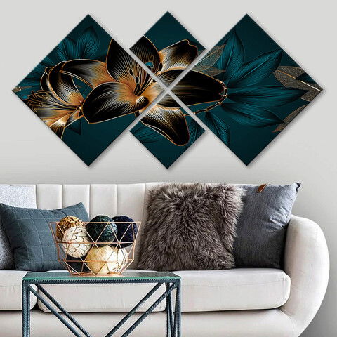 Set 4 tablouri decorative, 4MDF1814904113, MDF, Imprimat UV, Multicolor