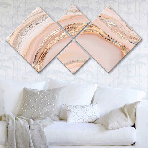 Set 4 tablouri decorative, 4MDF1824275072, MDF, Imprimat UV, Multicolor