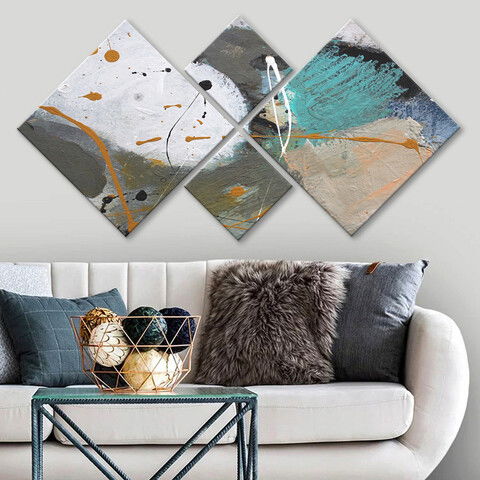 Set 4 tablouri decorative, 4MDF1832594821, MDF, Imprimat UV, Multicolor