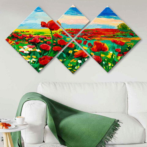 Set 4 tablouri decorative, 4MDF18370705, MDF, Imprimat UV, Multicolor