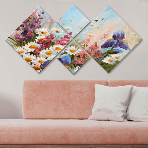 Set 4 tablouri decorative, 4MDF184119419, MDF, Imprimat UV, Multicolor