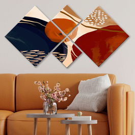 Set 4 tablouri decorative, 4MDF18504977082, MDF, Imprimat UV, Multicolor