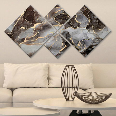 Set 4 tablouri decorative, 4MDF1931783480, MDF, Imprimat UV, Multicolor